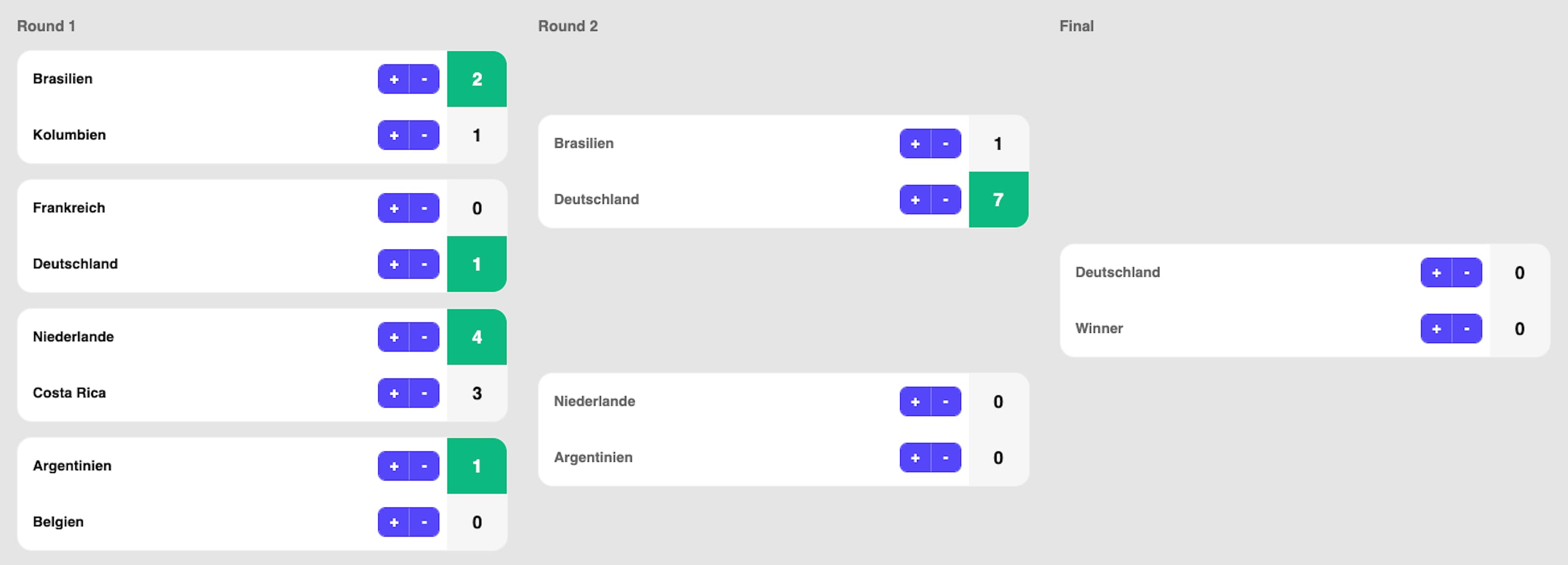 Home page with a bracket preview